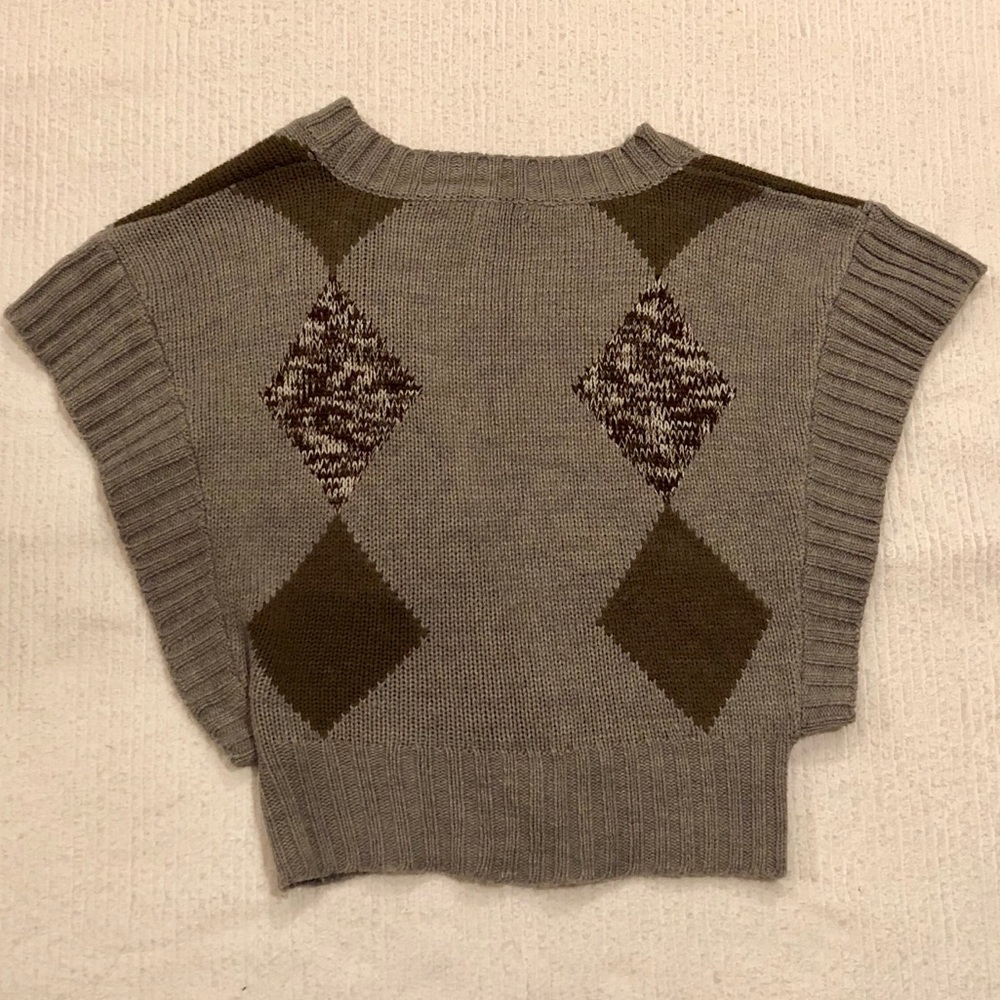 Double Zero | Gray Diamond Pattern Sweater - image 4